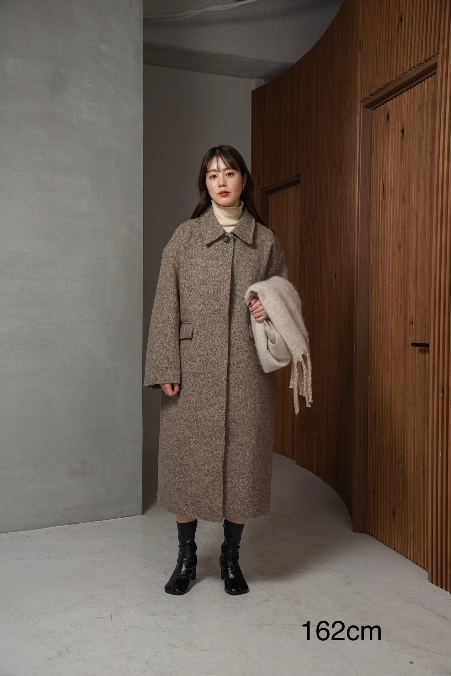 mix soutien collar flap coat