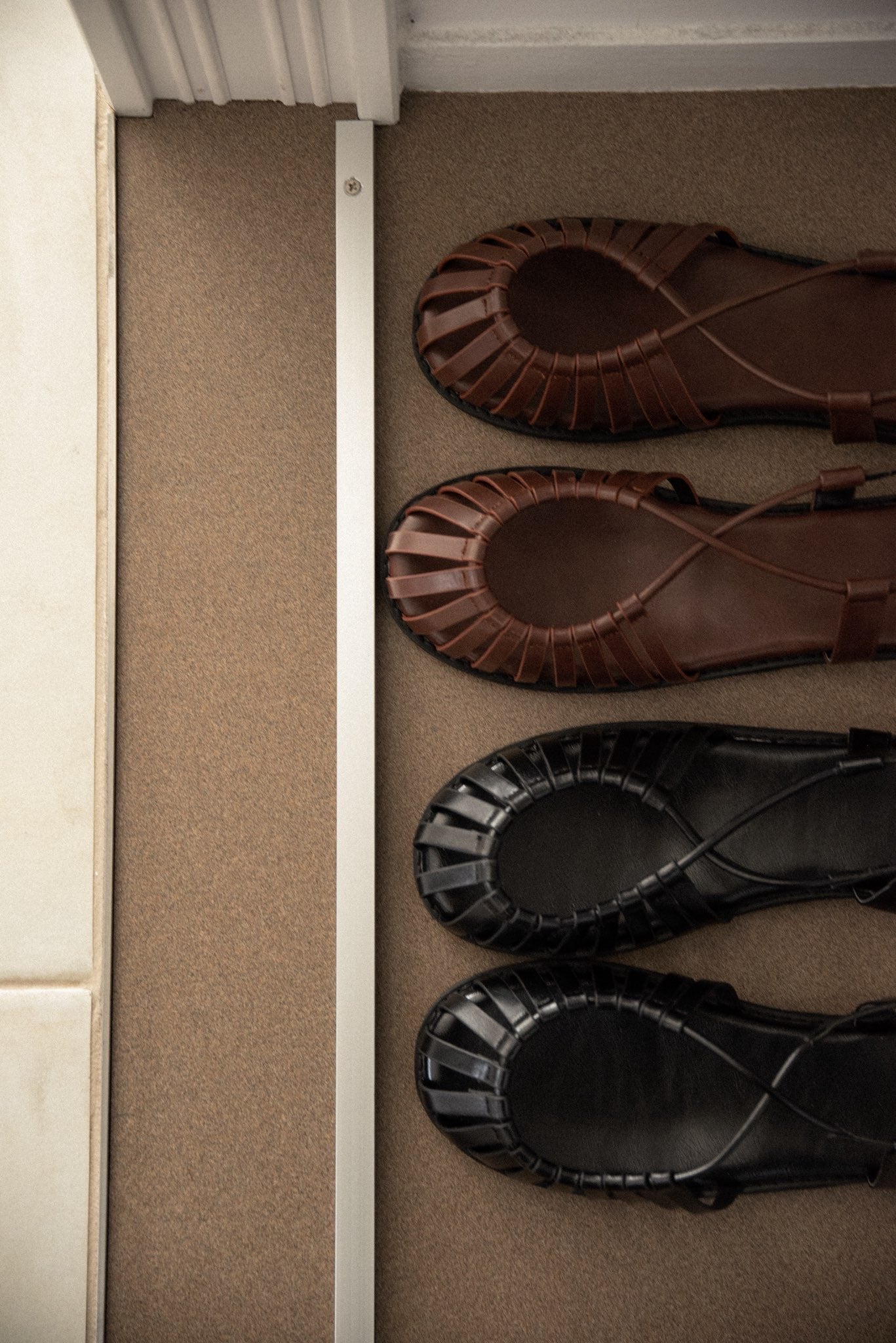 cross strap braided sandal