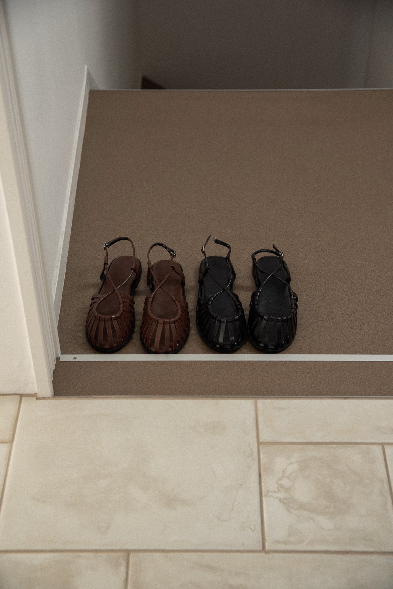 cross strap braided sandal