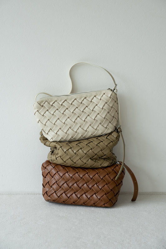 woven look single handle bag