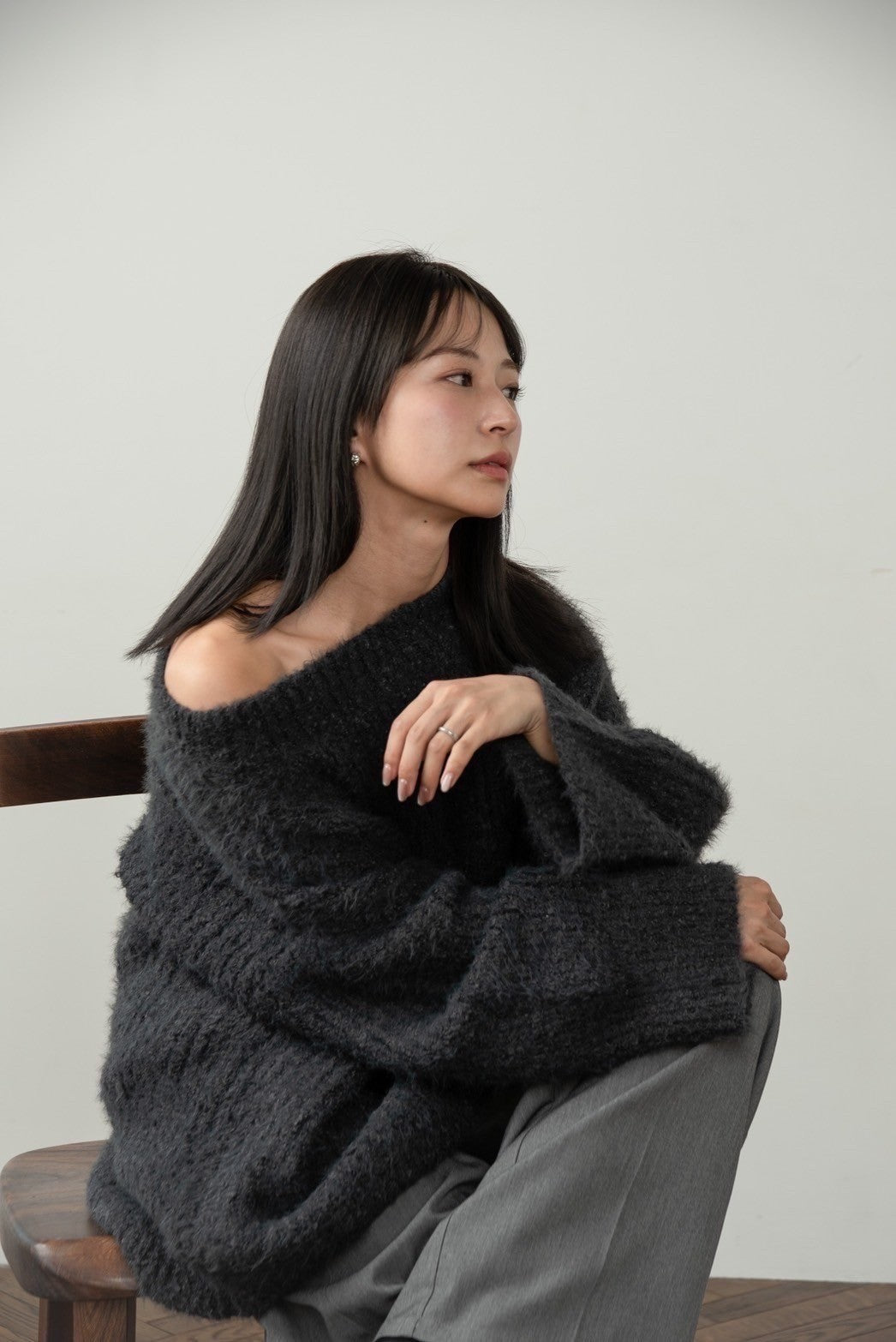 2way off shoulder volume knit【Amiur × minami】