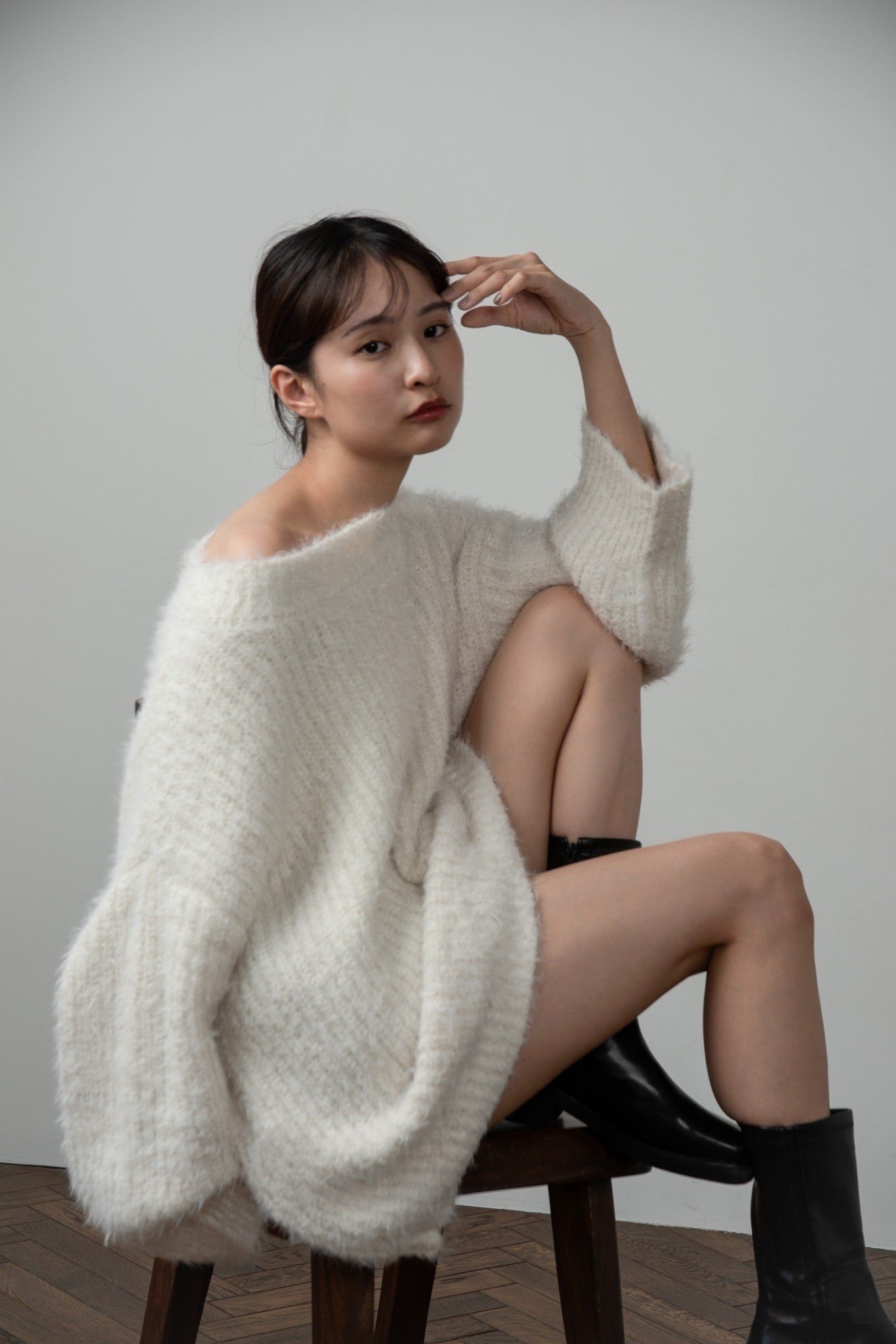 2way off shoulder volume knit【Amiur × minami】