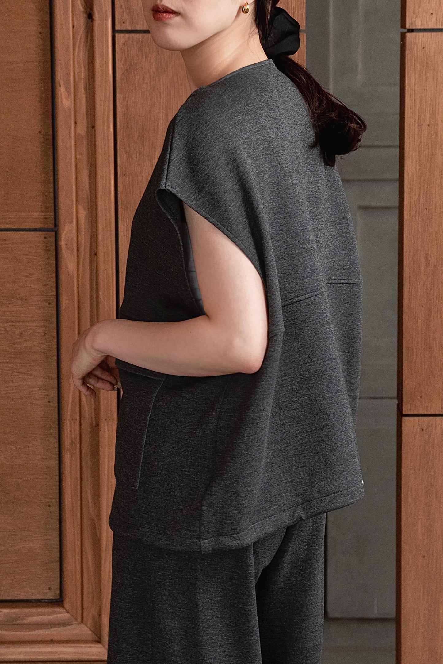 bonding big pocket zipper vest