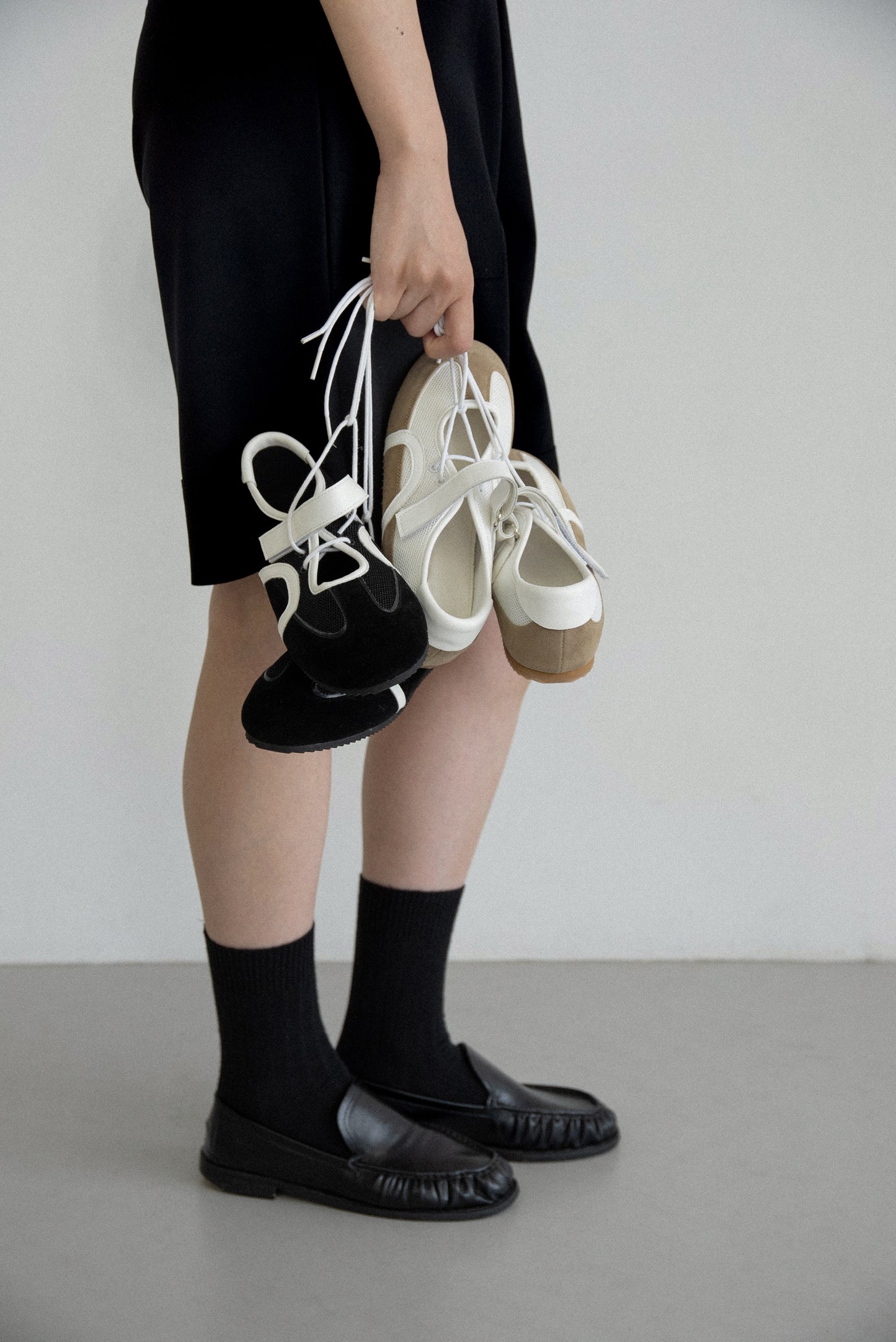 different material lace up shoes
