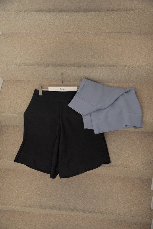 high waist elasticity half pants