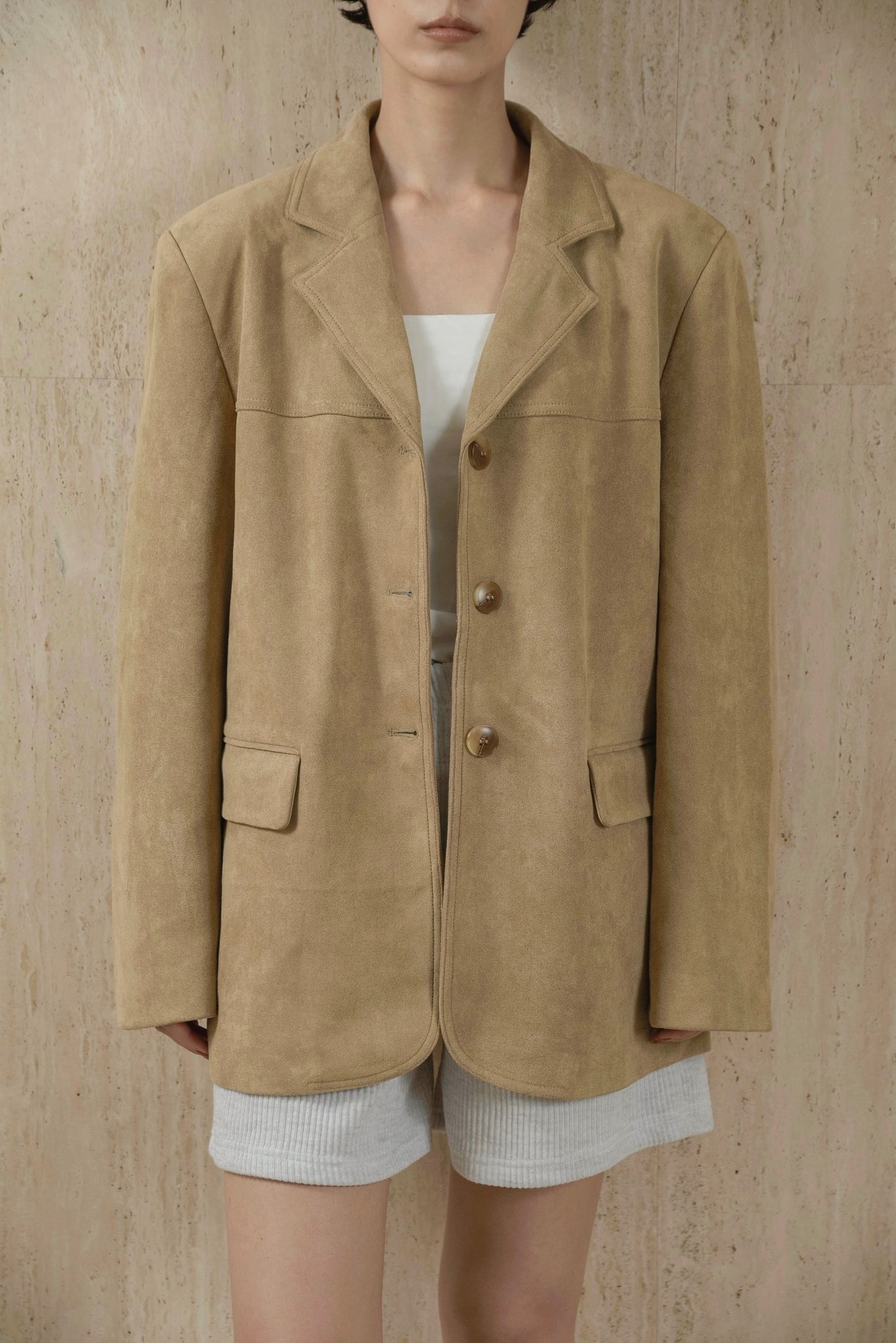 line switching brushed tailored jacket
