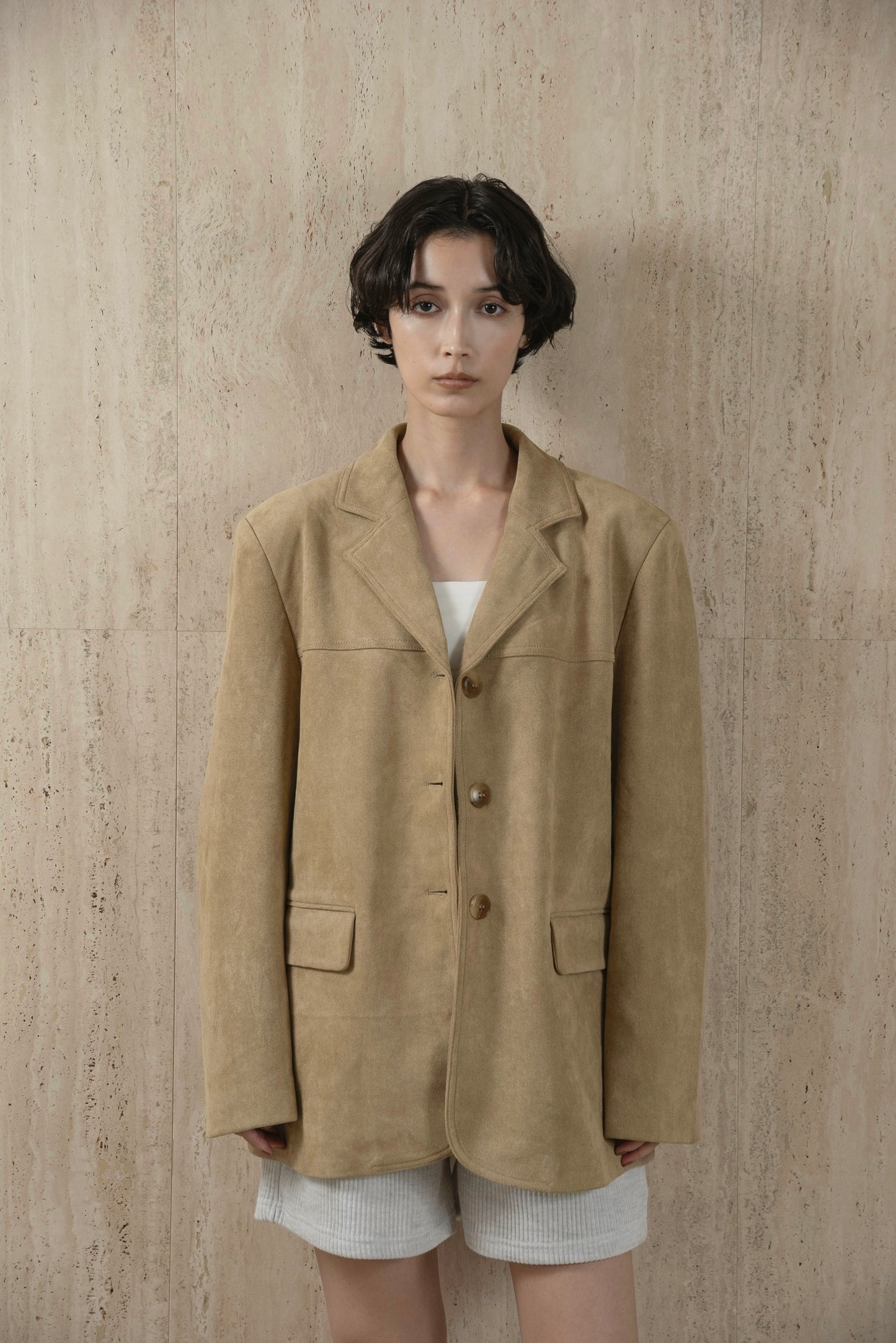 line switching brushed tailored jacket