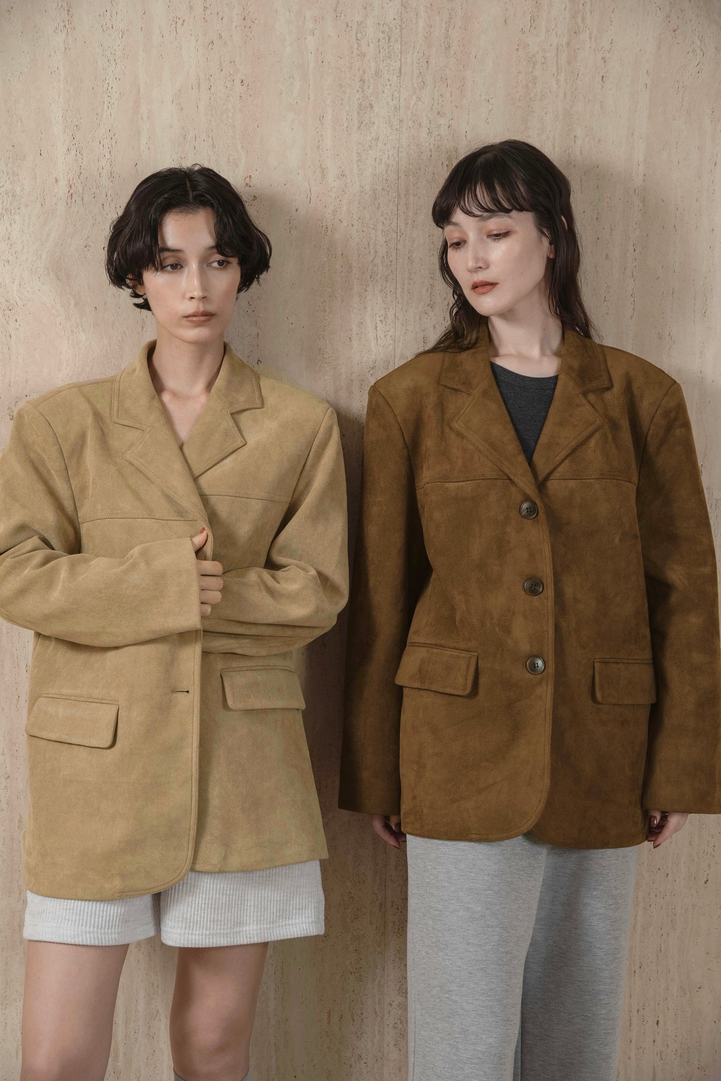 line switching brushed tailored jacket
