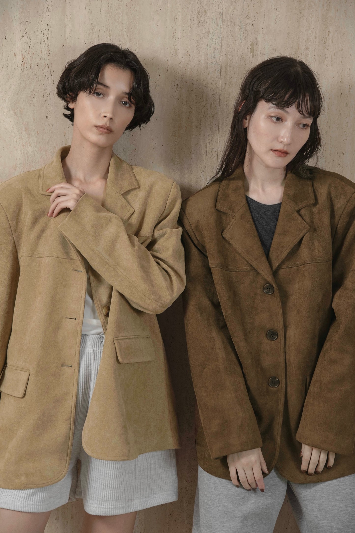 line switching brushed tailored jacket