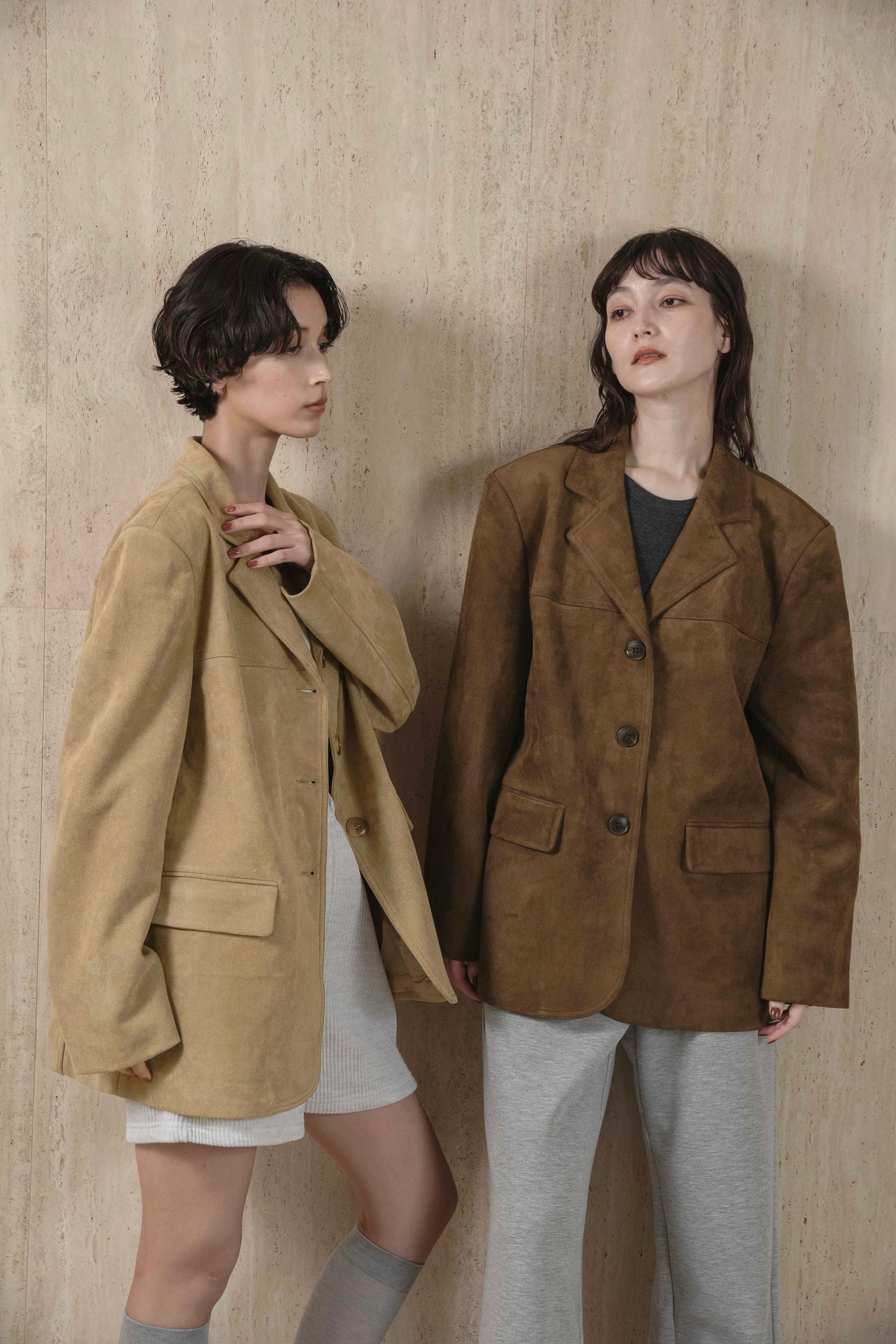 line switching brushed tailored jacket
