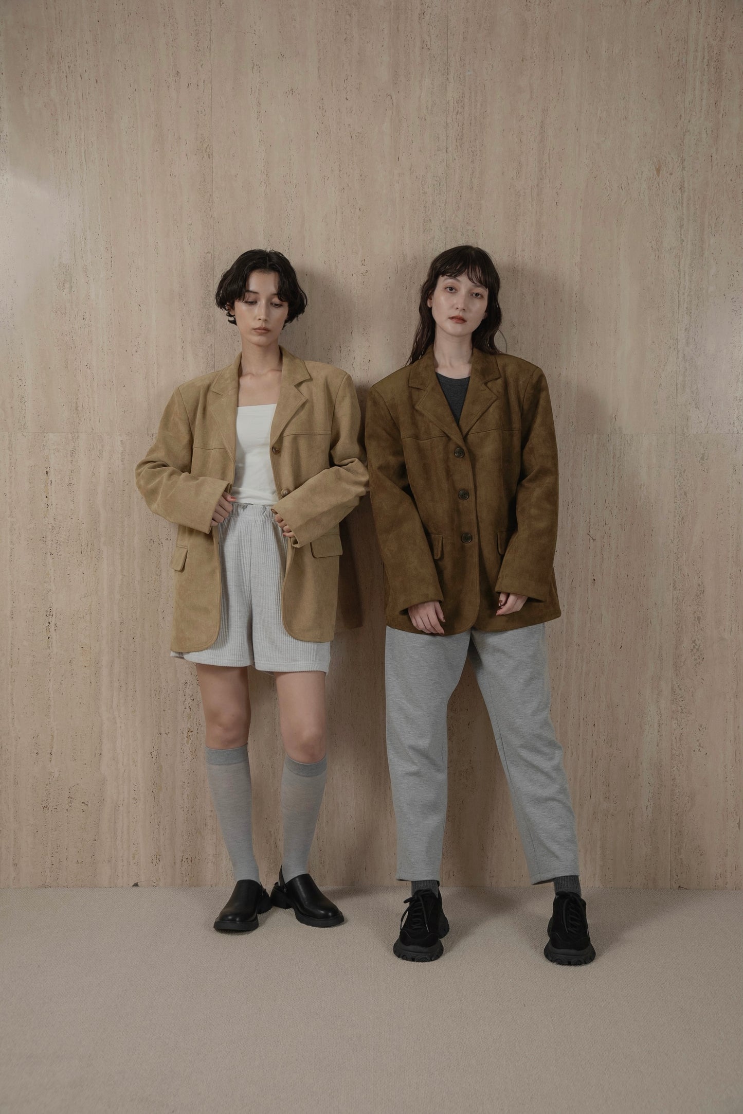 line switching brushed tailored jacket