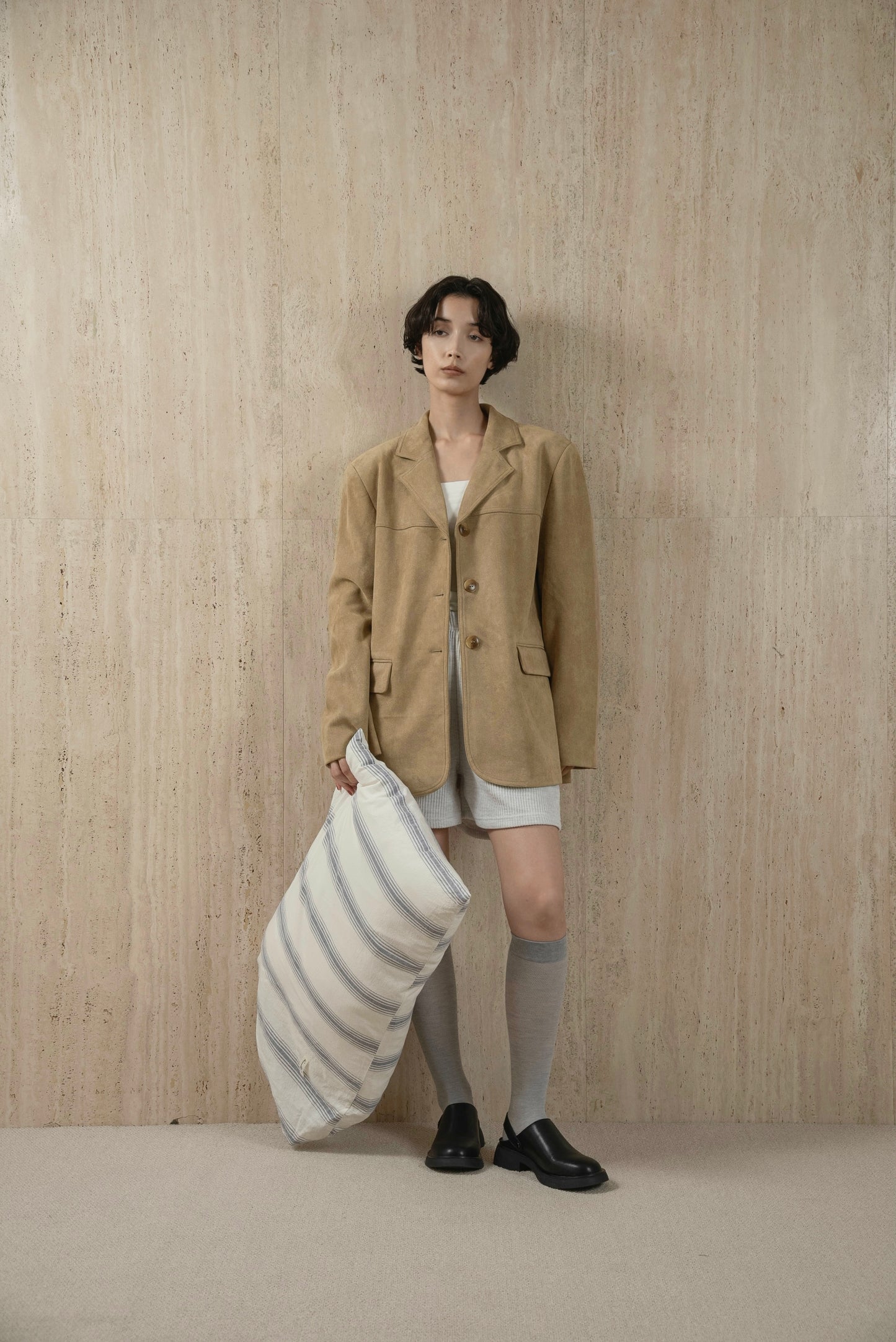 line switching brushed tailored jacket
