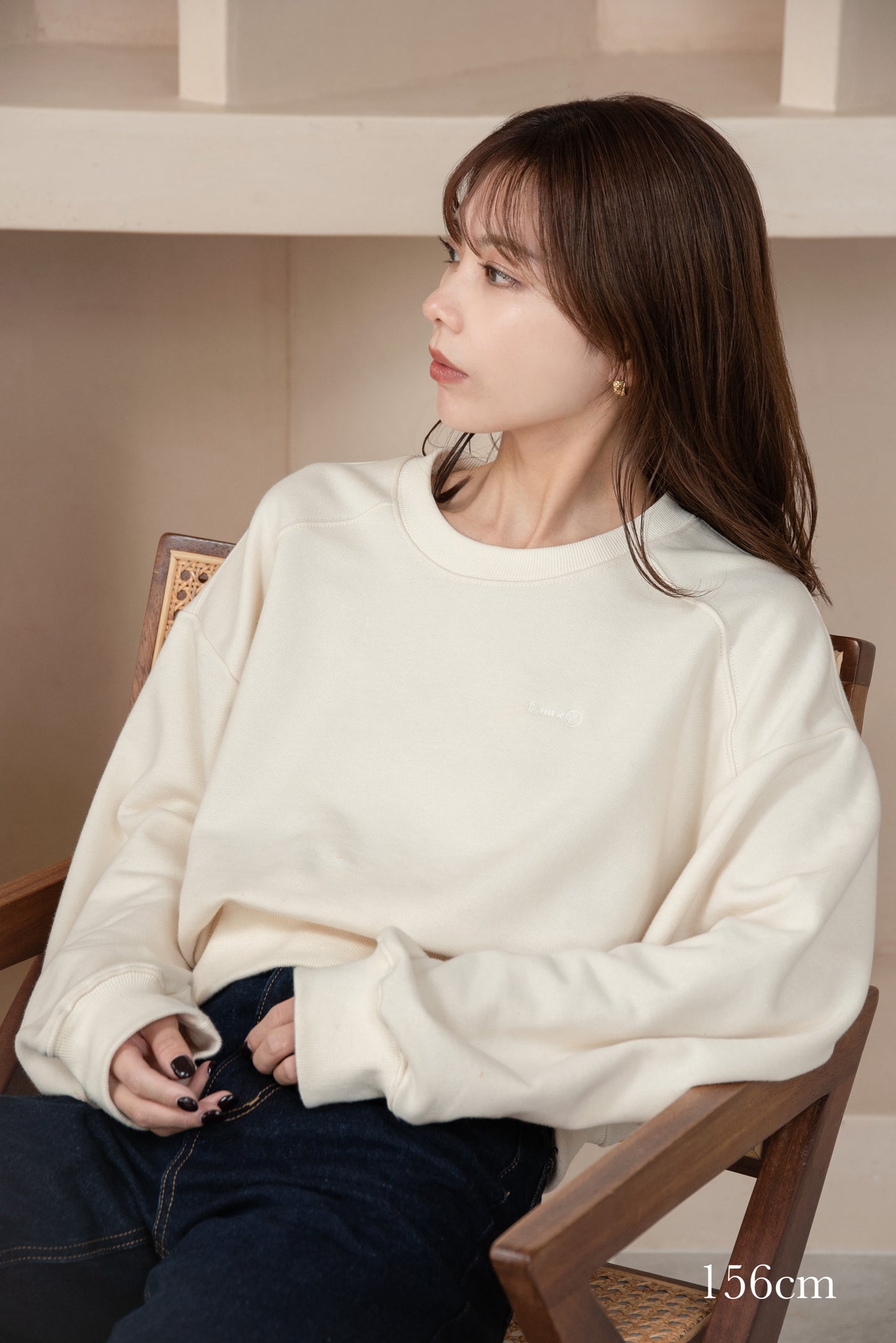 collab embroidered logo sweat (short)【I_am × kimina】