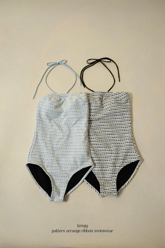 pattern arrange ribbon swimwear