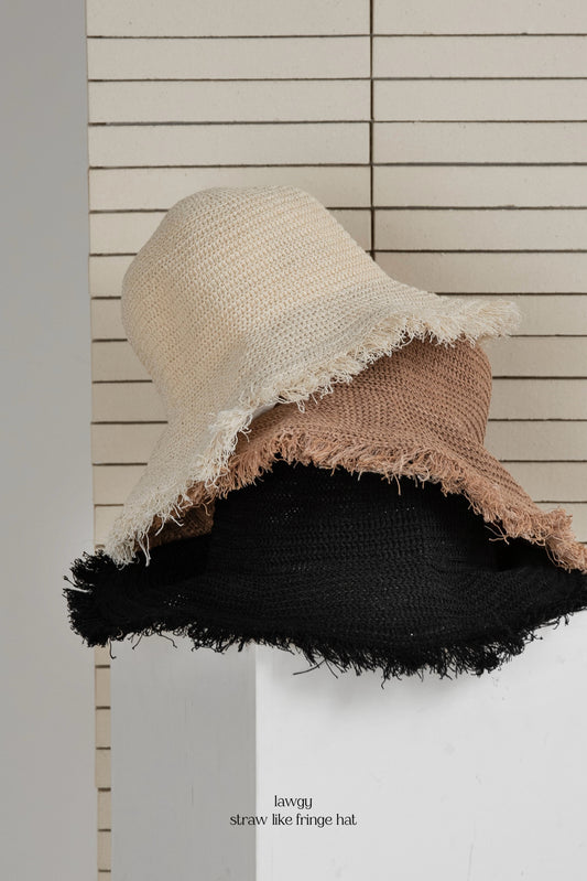 straw like fringe hat