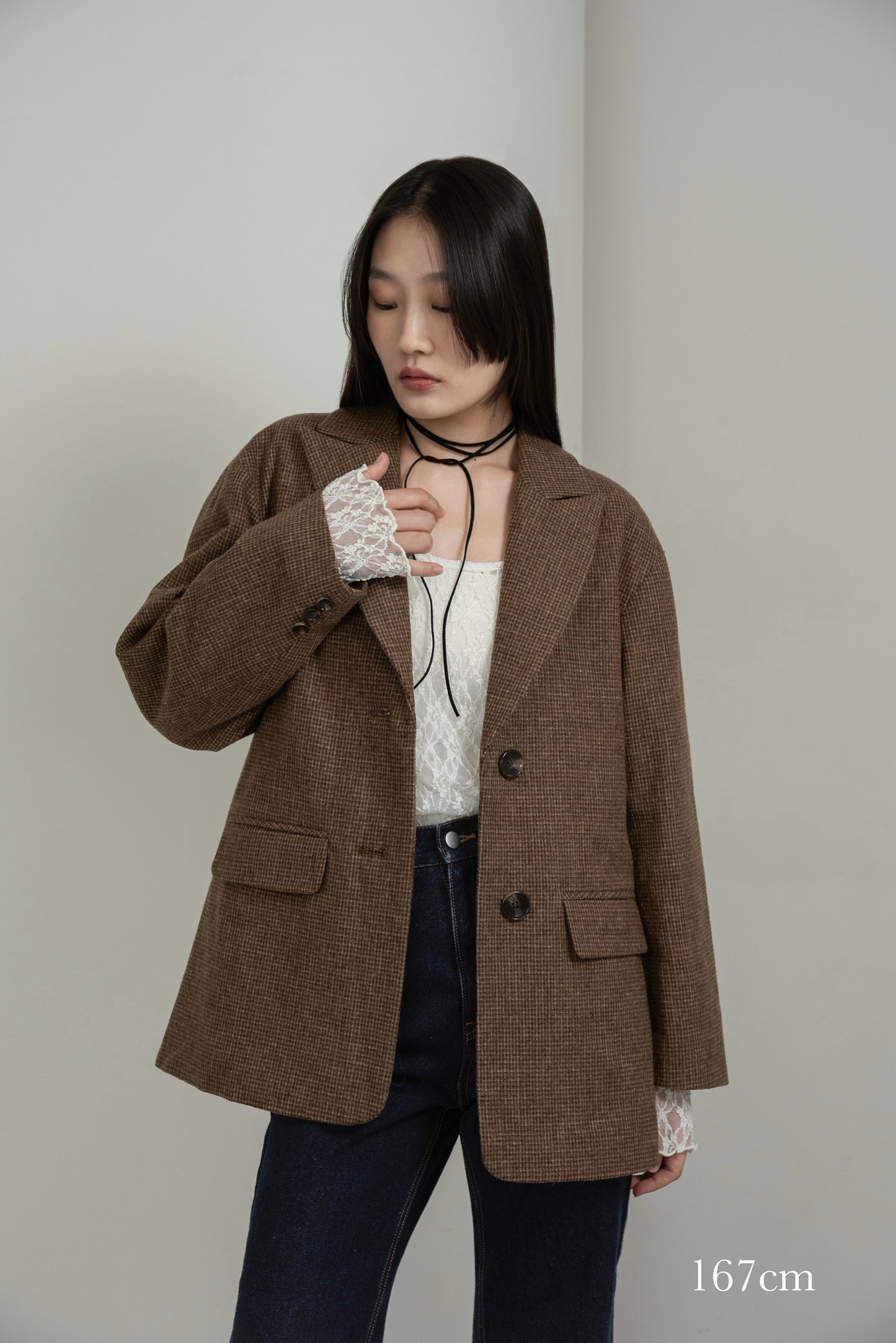 classic check jacket【I_am × kimina】