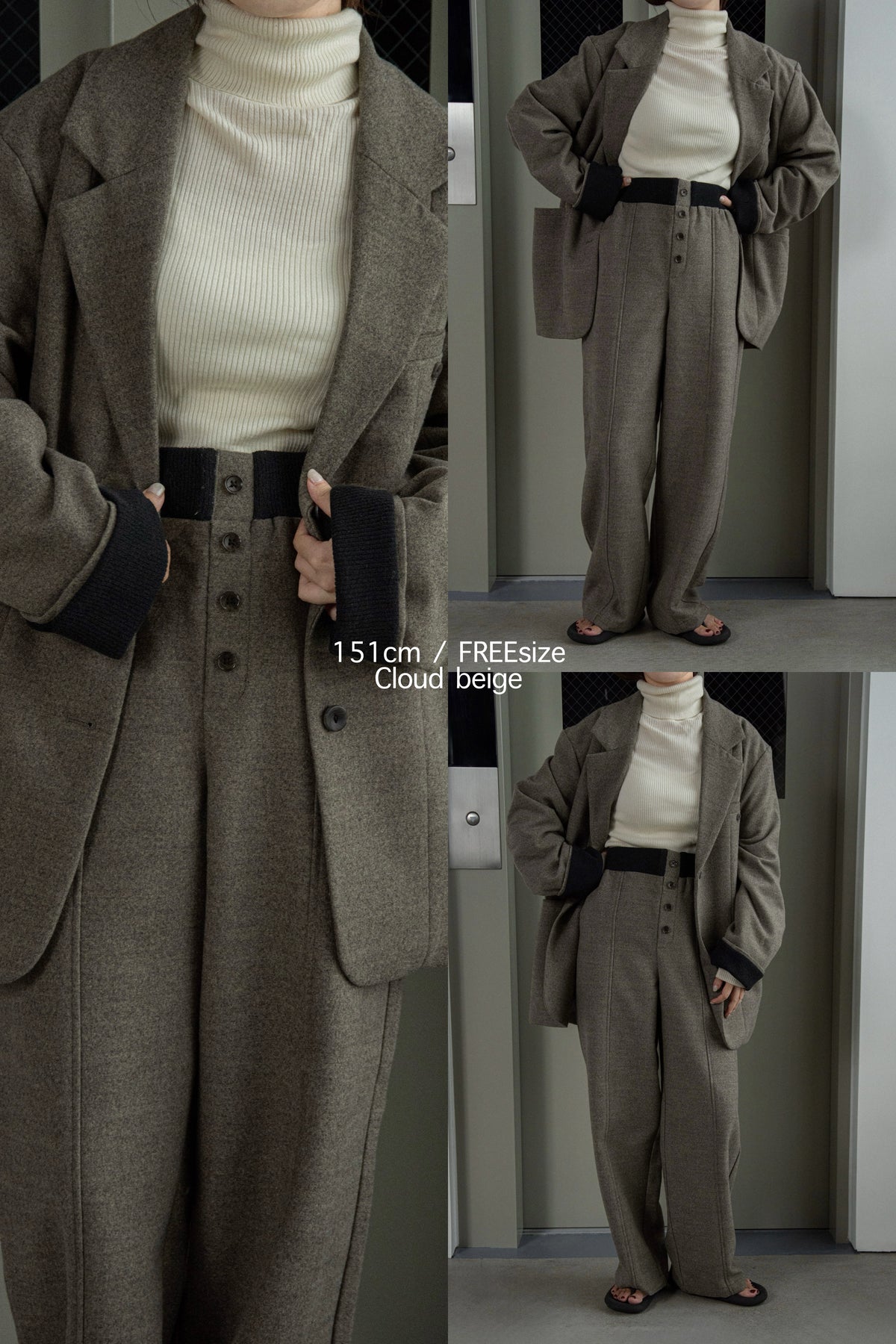 sleeve double face tailored jacket