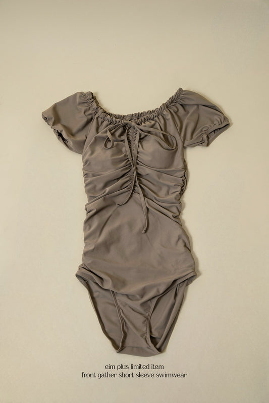front gather short sleeve swimwear【eim plus+限定カラー】
