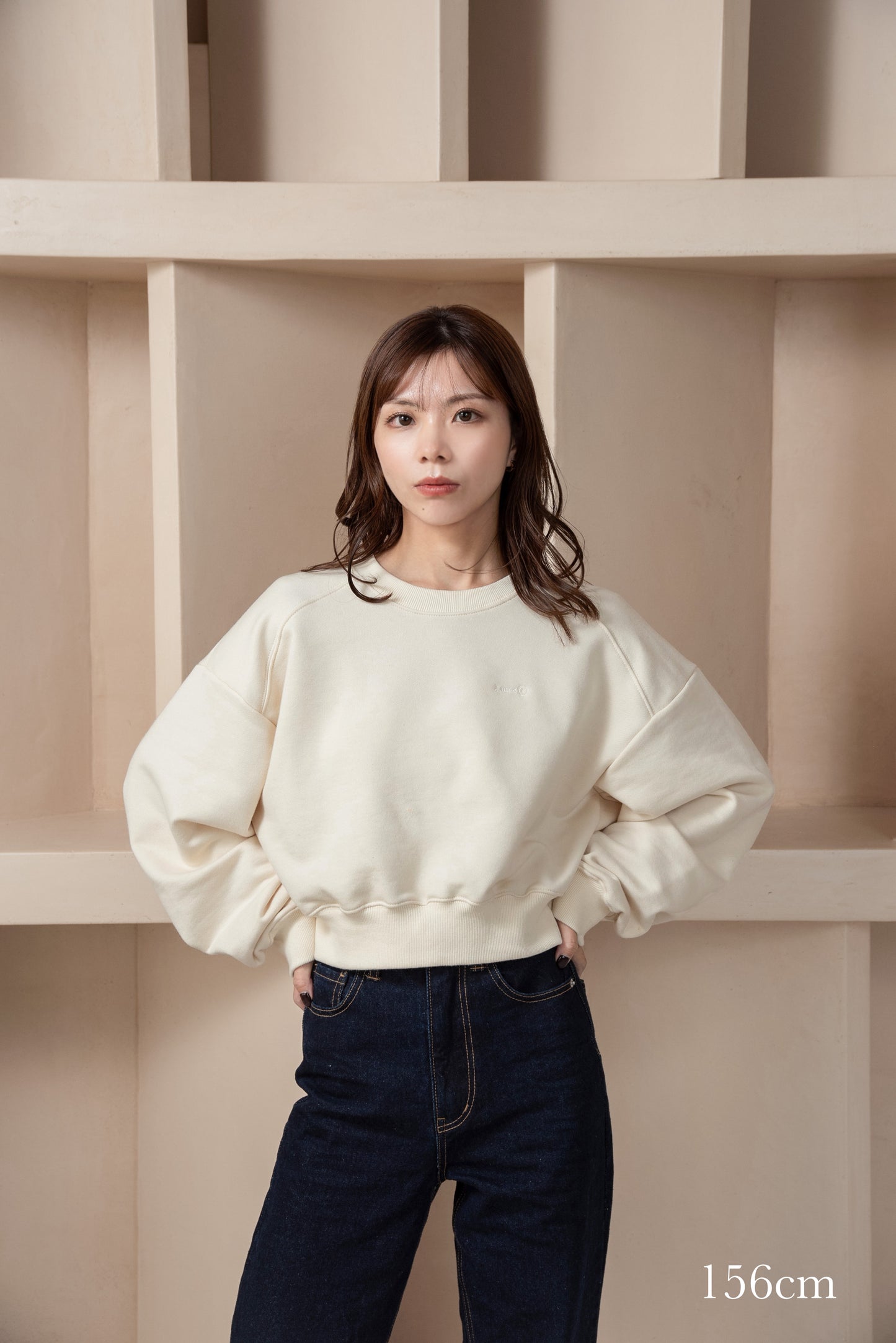 collab embroidered logo sweat (short)【I_am × kimina】