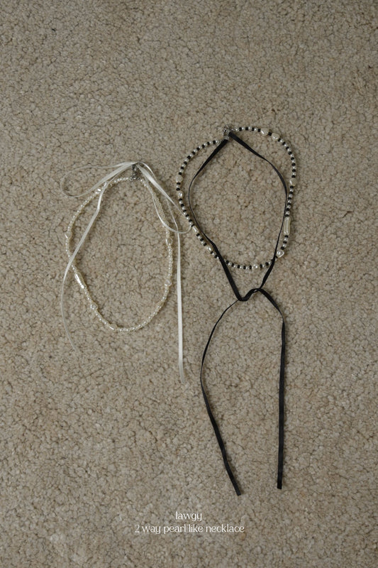 2way pearl like necklace