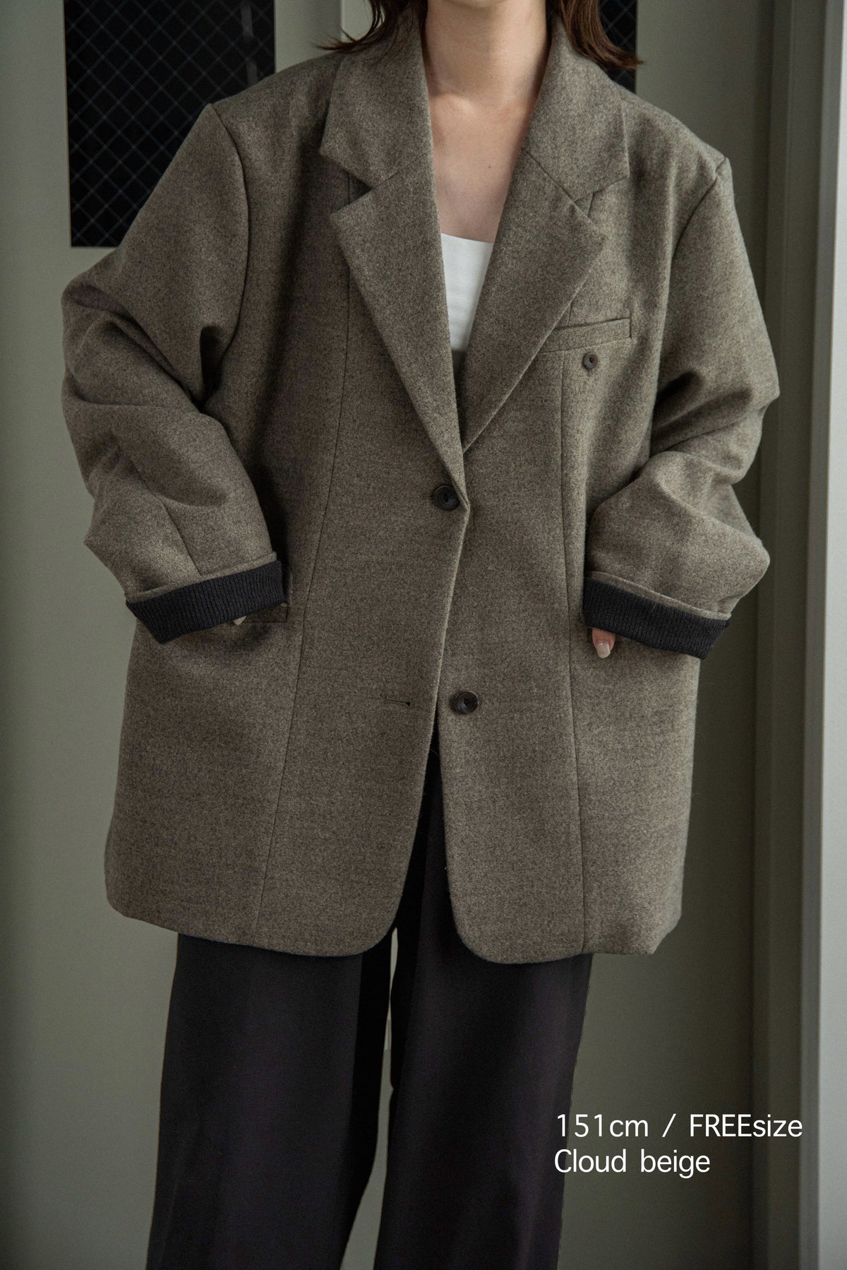 sleeve double face tailored jacket