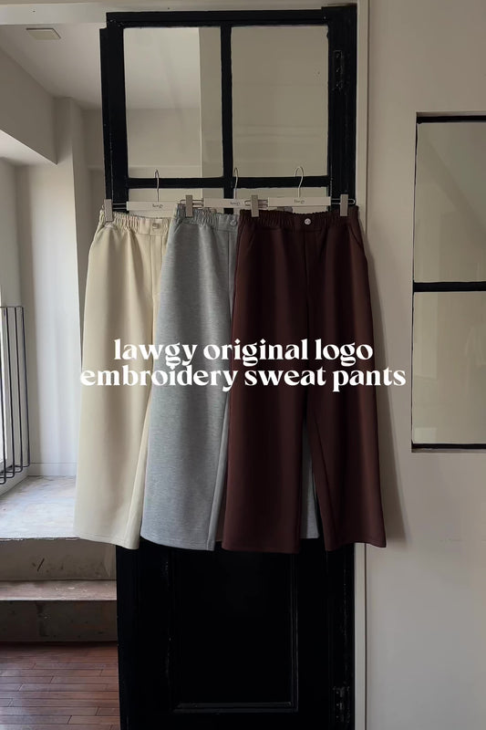 lawgy original logo embroidery sweat pants