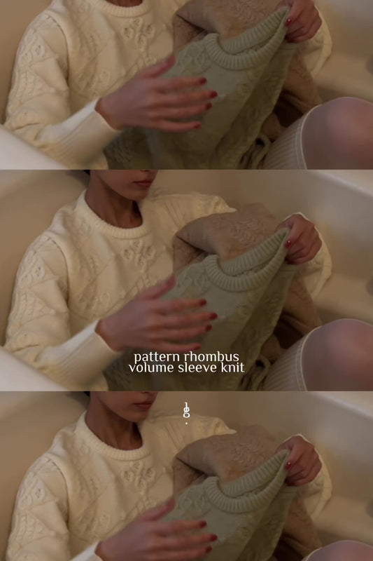 pattern rhombus volume sleeve knit