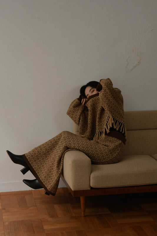 jacquard straight skirt