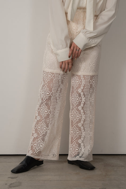 cut lace straight pants