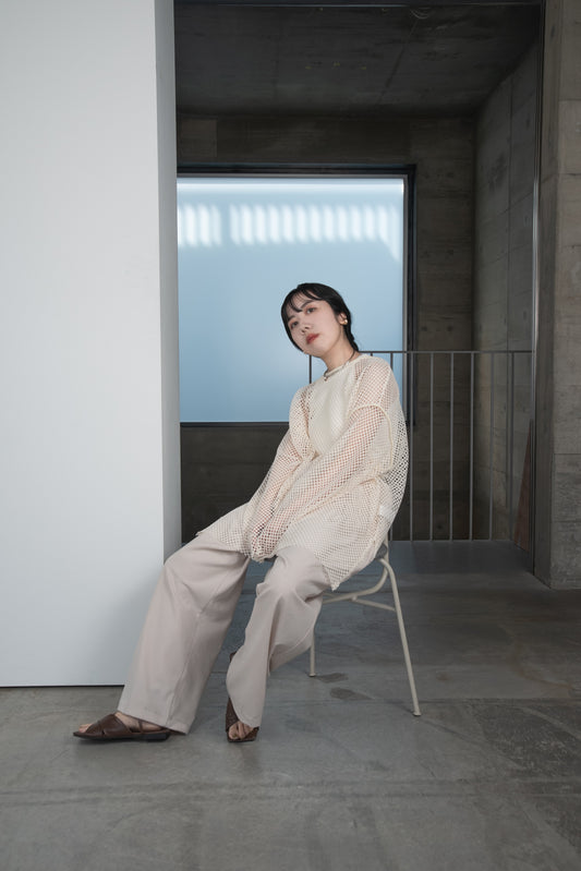 cut mesh pullover