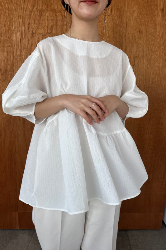 puff sleeve tiered blouse