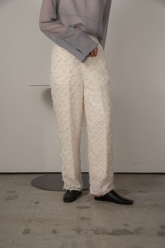 sheer jacquard pants