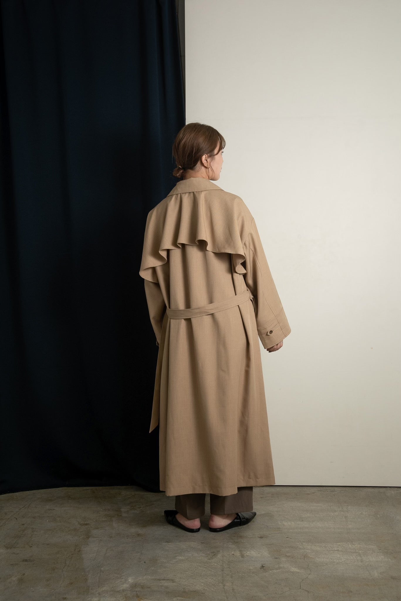 back flare light trench coat