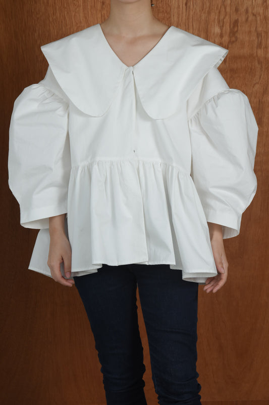 big collar tiered blouse