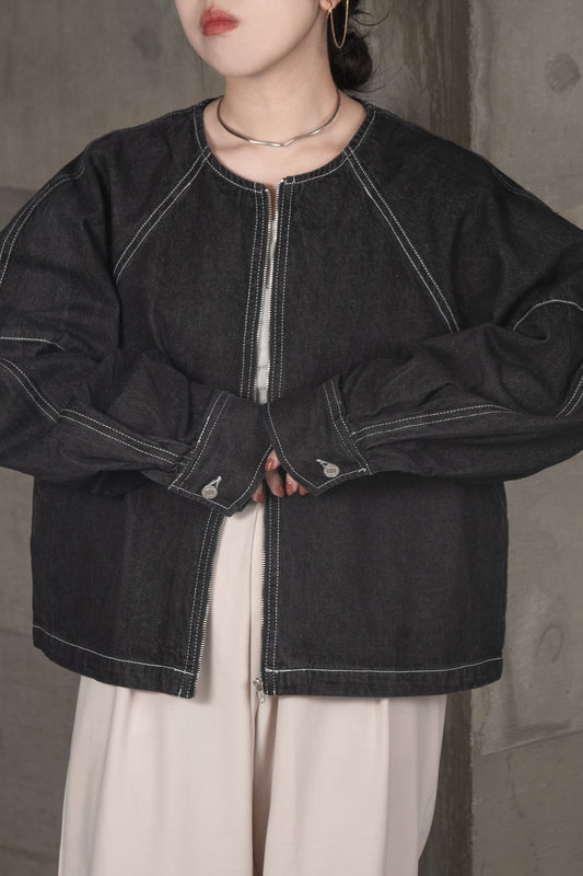 stitch line denim jacket
